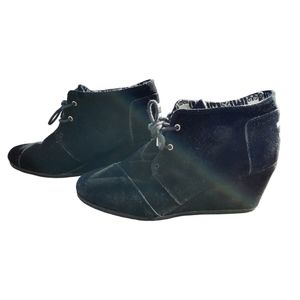Toms Suede Wedge Booties